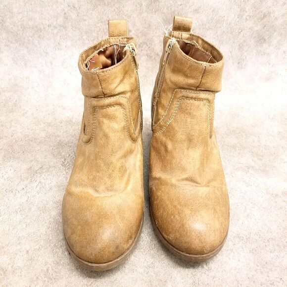 Pink & Pepper Womens Size 8 Brown Side Zip 2" Heels Ankle Boots Booties - Picture 4 of 11